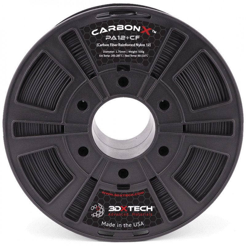 CARBONX PA12+CF [CARBON FIBER NYLON] - Negro / 1.75mm / 500g - 3DXTech Carbon 3DXTech 19210040 3DXTech