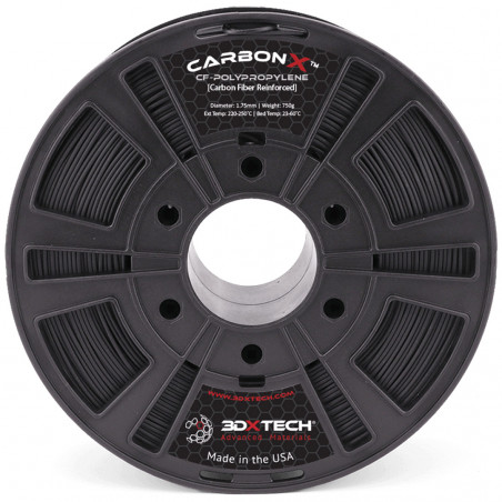 CARBONX PP+CF - Negro / 1,75mm / 750g - 3DXTech Carbon 3DXTech 19210042 3DXTech