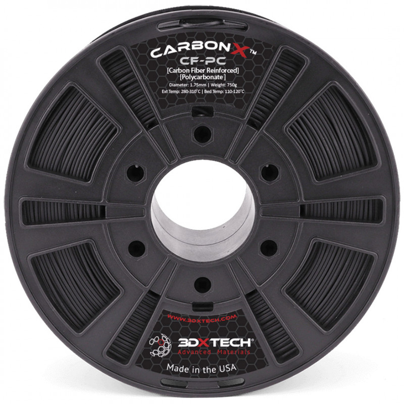 CARBONX PC+CF - Black / 1.75mm / 750g - 3DXTech Carbon 3DXTech 19210043 3DXTech