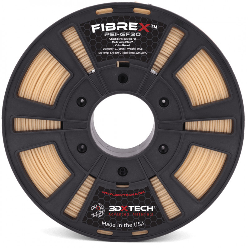 FIBREX PEI+GF30 HECHO CON ULTEM PEI - Natural / 1,75mm - 3DXTech 500g Glass fiber 3DXTech 19210053 3DXTech