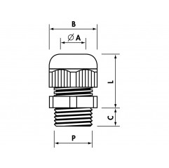 CABLE GLAND PA6.6 IP68 M20X1,5 BLACK Cable Glands 19470001 Cembre