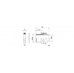 RACCORD PIVOTANT DROIT AU PAS PG21 - Ø GAINE 20 - GRIS Raccords 19450000 Gewiss