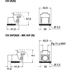 BLACK CORNER FIXED HOUSING NO CABLE GLAND Heavy Duty Power Connector Housings & Hoods 19460000 Ilme