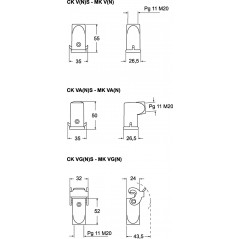 CUSTODIA MOBILE NERA NO PRESSACAVO Calotte per connettori di potenza19460002 Ilme