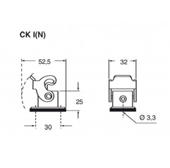 BLACK STRAIGHT FIXED HOUSING Heavy Duty Power Connector Housings & Hoods 19460007 Ilme