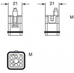 FICHE DE FRUIT 7P.+T. 10A 400V 21.21 Connecteurs d'alimentation usage intensif 19460013 Ilme