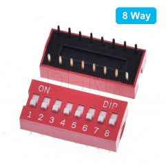 Commutateur DIP 8 leviers Micro-interrupteurs et commutateurs DIP 12130116 DHM