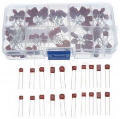 100 pcs Assorted Metalized Polyester Film Capacitor Kit 10nF ~ 470n F Capacitors 09070116 DHM