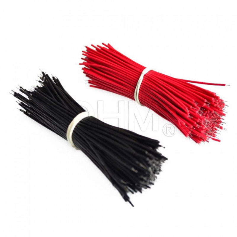 100 piezas Kit de cables de puente negro/rojo para placas de circuito impreso Cables y puentes 08040312 DHM