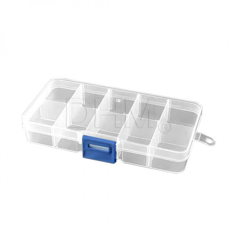 Caja de plástico transparente 17,6x10,2x2,3 mm Cajas con Compartimentos 12130144 DHM