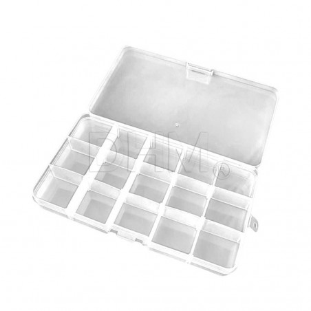 Scatola di plastica trasparente portaoggetti 17,6x10,2x2,3 mm