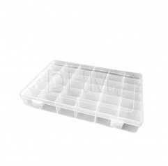 Caja de plástico transparente 19,8x13,4x3,8 mm Cajas con Compartimentos 12130145 DHM