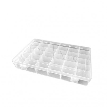 Boîte de rangement en plastique transparent 19,8x13,4x3,8 mm Boîtes à compartiments 12130145 DHM