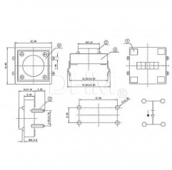 Interruttore B3F4055 Microinterruttori e Interruttori DIP12130150 DHM