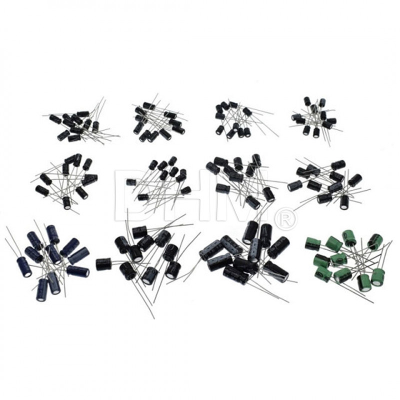 120 pcs Assorted Capacitor Kits 1uF-470uF Capacitors 09070109 DHM