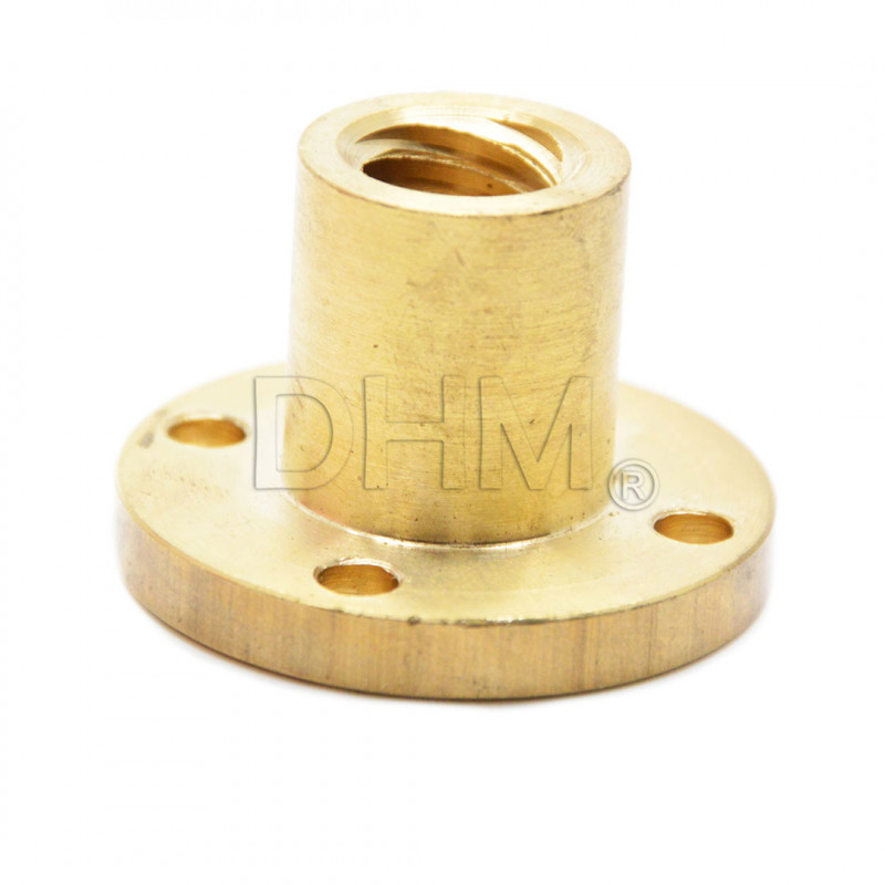 Trapezoidal screw nut Ø16 mm pitch 3 mm 1 principle brass bushing Trapezoidal screws T16 05070707 DHM