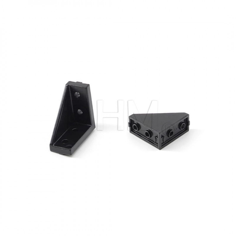 Open bracket with 90° fins for profile series 5 2020, black color Series 5 (slot 6) 14090108 DHM