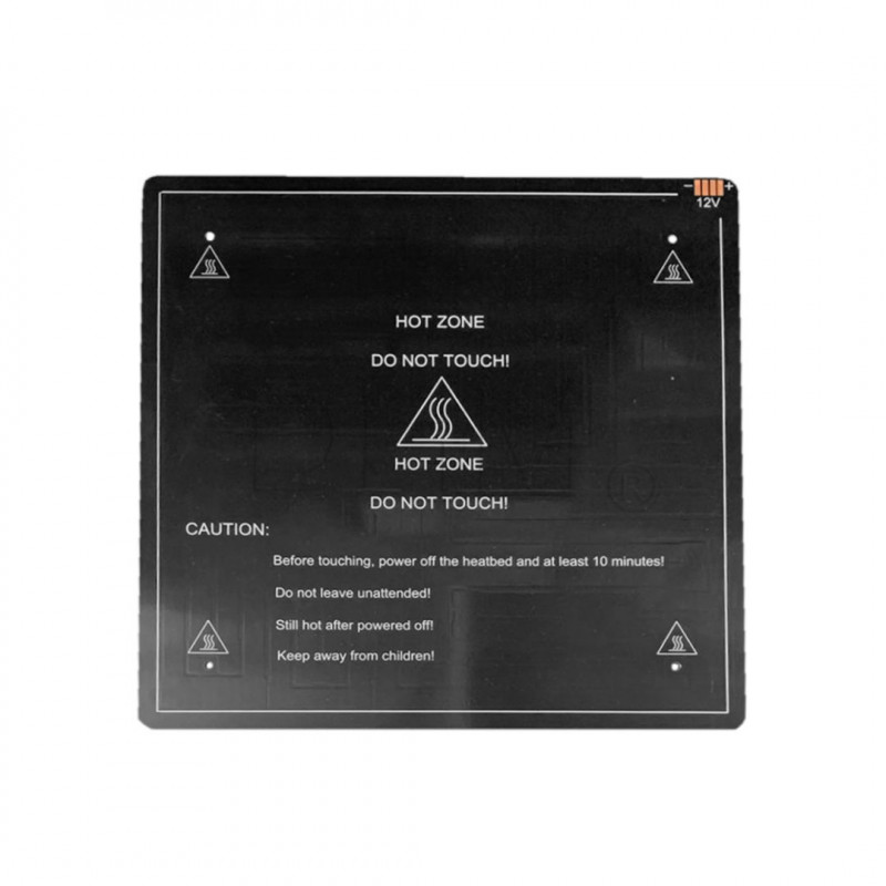 Placa calefactora de aluminio negro - 310x310 mm - 12V Tapas serie MK 11060210 DHM