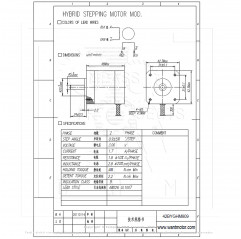 42BYGHM809 1.7A 0.9° Motor paso a paso stepper WANTAI NEMA 17 CNC Impresión 3D Nema 17 06010105 Wantai
