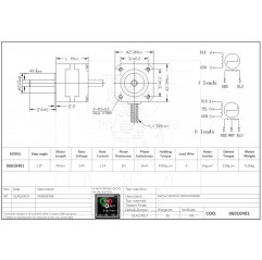 42BYGHW609B 1.7A 1.8° Moteur pas à pas à double arbre stepper WANTAI NEMA 17 CNC 3D print Nema 17 06010401 Wantai