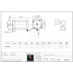 57BYGH420 2A 1.8° 3.6V Moteur pas à pas stepper WANTAI NEMA 23 CNC 3D print Nema 23 06020101 Wantai