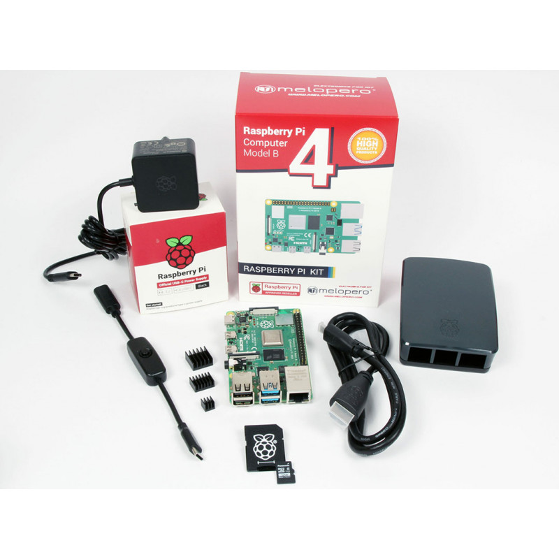 Raspberry Pi 4 Computer 8GB Ram OFFICIAL PREMIUM KIT mit MicroSD 32GB (Schwarz) Karten Raspberry Pi 19220006 Raspberry Pi