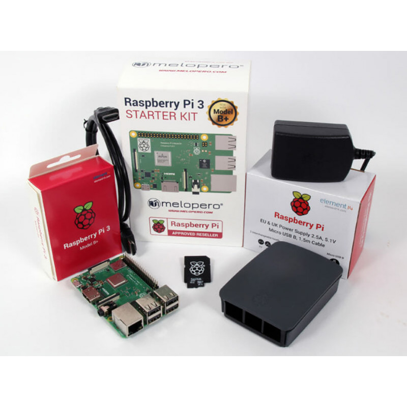 Raspberry Pi 3 Model B + Offizielles Starter Kit BLACK mit 16GB microSD (mit NOOBS) Karten Raspberry Pi 19220007 Raspberry Pi