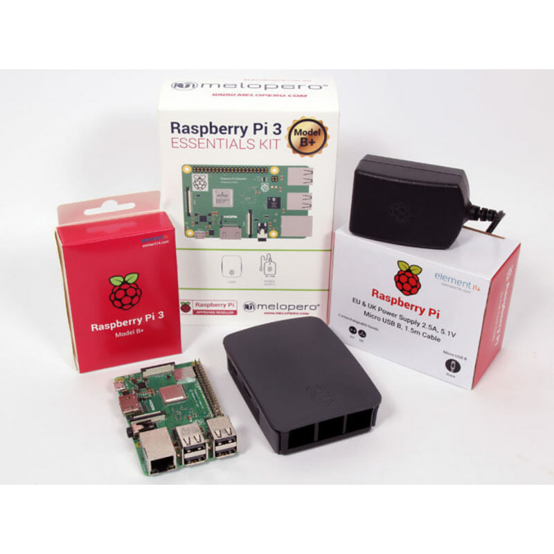 Raspberry Pi 3 Model B + Official Essentials Kit BLACK Cards Raspberry Pi 19220008 Raspberry Pi