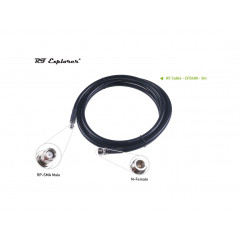 Cable RF N Hembra a RP-SMA Macho-CFD400-Negro-3m Para SenseCAP M1 Indoor Gateway y antena de fibra de vidrio Wireless & IoT 1...