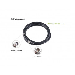 Cable RF N Hembra a RP-SMA Macho-CFD400-Negro-5m Para SenseCAP M1 Indoor Gateway y antena de fibra de vidrio Wireless & IoT 1...
