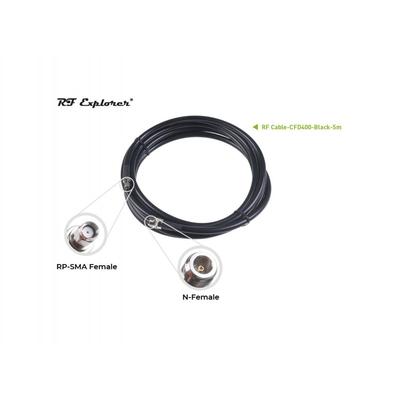 Câble RF N femelle vers RP-SMA mâle-CFD400-Noir-5m Pour passerelle intérieure SenseCAP M1 et antenne en fibre de verre Wirele...