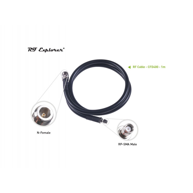 Câble RF N femelle vers RP-SMA mâle-CFD400-Noir-1m Pour passerelle intérieure SenseCAP M1 et antenne en fibre de verre Wirele...