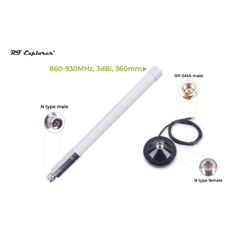 Kit de antena de fibra de vidrio LoRa con base 860-930MHz-3dBi-360mm RFELA-1/389 Wireless & IoT 19011262 SeeedStudio