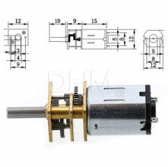 Micro Gearmotor DC 6V 300rpm N20 DC Motors 06120108 DHM