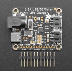 Adafruit Universal USB / DC / Solar Lithium Ion/Polymer charger - bq24074 Adafruit 19040494 Adafruit