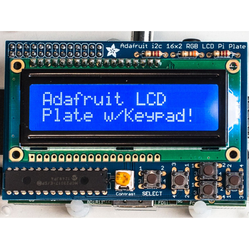 Adafruit Blue&White 16x2 LCD+Tastatur Kit für Raspberry Pi Adafruit 19040529 Adafruit