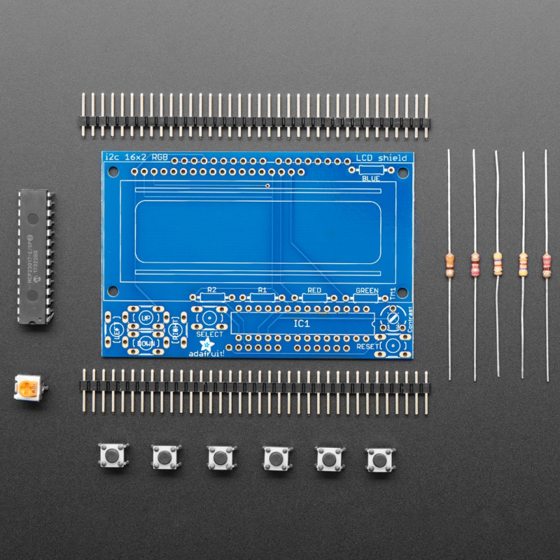 Adafruit I2C Controlled + Keypad Shield Kit for 16x2 LCD Adafruit 19040532 Adafruit