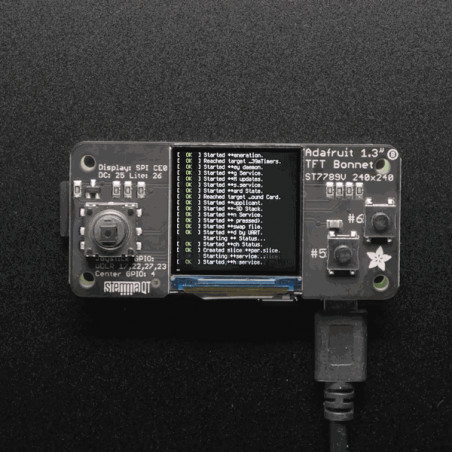 Adafruit Bonete TFT en color de 1,3" para Raspberry Pi - TFT de 240x240 + complemento de joystick Adafruit 19040533 Adafruit
