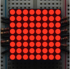 Small 1.2" 8x8 Ultra Bright Red LED Matrix - KWM-30881CVB Adafruit 19040555 Adafruit