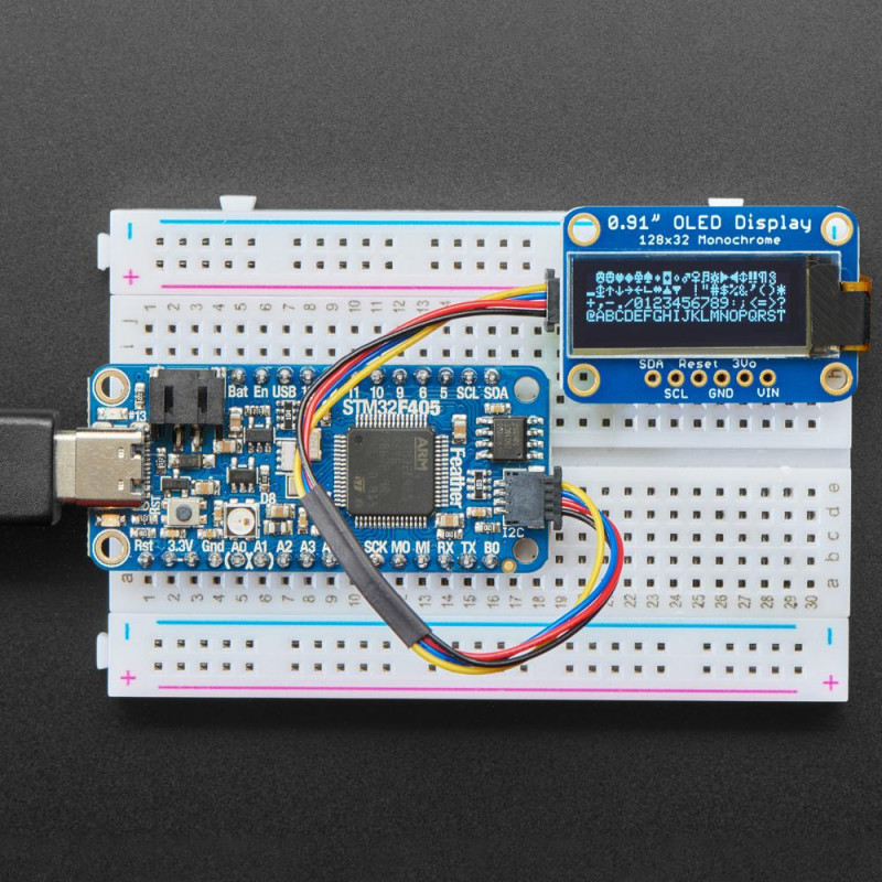 Pantalla OLED monocromática de 0,91" 128x32 I2C - Compatible con STEMMA QT / Qwiic Adafruit 19040595 Adafruit