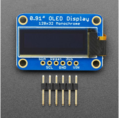 Monochrome 0.91" 128x32 I2C OLED Display - STEMMA QT / Qwiic Compatible Adafruit19040595 Adafruit