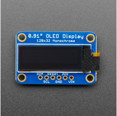 Pantalla OLED monocromática de 0,91" 128x32 I2C - Compatible con STEMMA QT / Qwiic Adafruit 19040595 Adafruit