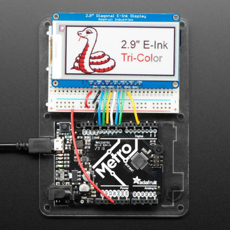 Adafruit Boîtier d'affichage eInk 2.9" rouge/noir/blanc - THINK INK