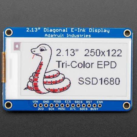 Adafruit 2.13" 250x122 Tri-Color eInk / ePaper Display with SRAM - SSD1680 Driver