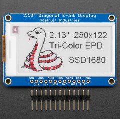 Adafruit Pantalla eInk / ePaper de 2,13" 250x122 tricolor con SRAM - Controlador SSD1680 Adafruit 19040635 Adafruit