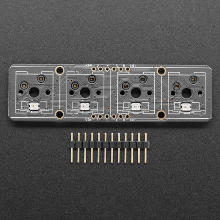 NeoKey 1x4 QT I2C - Quatre interrupteurs à touches mécaniques avec NeoPixels - STEMMA QT / Qwiic