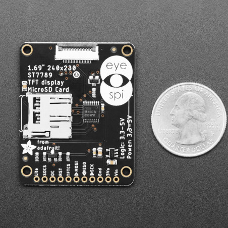 Adafruit 1,69" 280x240 Rundes Rechteck IPS TFT-Farbdisplay - ST7789