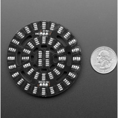 NeoPixel Triple-Ring Platine mit 44 Thru-Hole LEDs - 66mm Durchmesser Adafruit 19040702 Adafruit