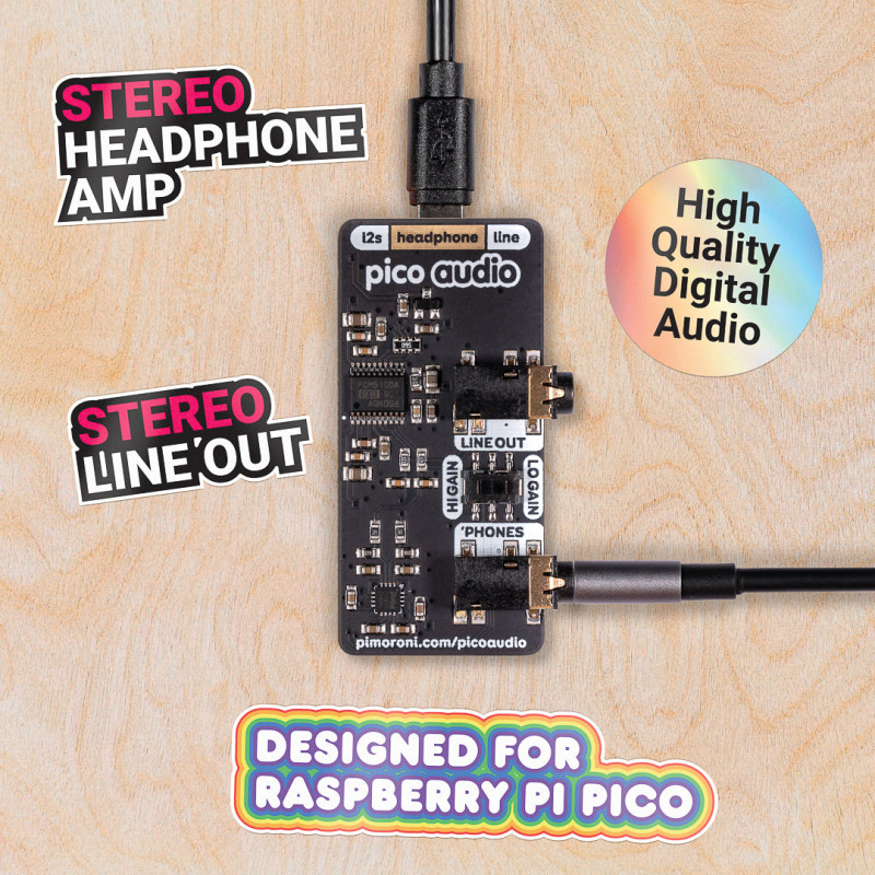 Pico Audio Pack (Line-Out and Headphone Amp) Pimoroni 19030254 PIMORONI