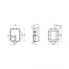 JUNCTION BOX WITH PRE-DRILLED SCREW LOW COVER - 150X110X70 Enclosures and accessories 19450023 Gewiss